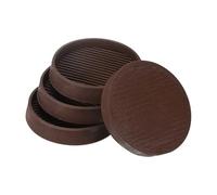 M METERXITY 4-Pack Furniture Coasters Cups, 3" Round Rubber Anti Slide Floor Protector Pads for Sofa Chair/Piano Stopper, Furniture Caster Leg Non Slip Feet Cups [Brown]