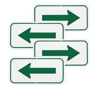M METERXITY 4-Pack Green Arrow Signs, 11.81 x 5.91 Aluminum Reflective One-way Arrow Sign for Outdoor Lawn Garden Ground Decorations, Street Sign [White/Green]