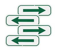 M METERXITY 4-Pack Green Arrow Signs, 9.84 x 3.54 Aluminum Reflective One-way Arrow Sign for Outdoor Lawn Garden Ground Decorations, Street Sign [White/Green]