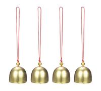 M METERXITY 4-Pack Hanging Bells, Small Decorative Bells Wind Chimes Vintage Bell Jingle Bells for Christmas/Home/Window/Door/Garden Decor, Hanging Bell Pendant [Gold, Red]