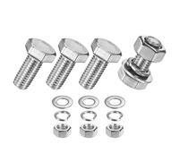 M METERXITY 4-Pack Hex Head Screw Bolt with Nuts Flat & Lock Washers M10x22mm Stainless Steel Bolts and Nuts Kit Fully Threaded Metric Bolt Assortment for Equipment/Machinery