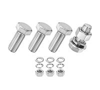 M METERXITY 4-Pack Hex Head Screw Bolt with Nuts Flat & Lock Washers M12x30mm Stainless Steel Bolts and Nuts Kit Fully Threaded Metric Bolt Assortment for Equipment/Machinery
