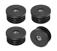 M METERXITY 4-Pack Inserts for Round Tubes with M8 Thread, 1.5" (38mm) OD Plastic Tube Insert for Chair/Table/Caster, Tubing End Cap Floor Protectors Metal Furniture Legs Glide Plug