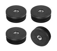 M METERXITY 4-Pack Inserts for Round Tubes with M8 Thread, 2" (50mm) OD Plastic Tube Insert for Chair/Table/Caster, Tubing End Cap Floor Protectors Metal Furniture Legs Glide Plug