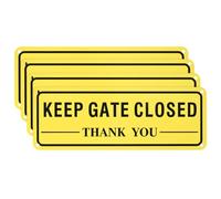 M METERXITY 4-Pack Keep Gate Closed Thank You Sign, 10" x 4" Rust Free Waterproof Signs Fade Resistant Aluminum Reflective Sign for Indoor/Outdoor/Home/Office [Black on Yellow]
