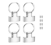 M METERXITY 4-Pack Key Fob Hardware, Wristlet Clasp with Split Key Rings Lanyard Fasteners for Car Keychain Strap/Bag Strap Connections/DIY Leather Crafts [Silver]