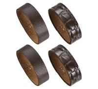 M METERXITY 4-Pack Leather Loop Keeper Accessories, 1.5 Inch/ 3.8 cm Belt Loop Keepers Use for Holding Extra Length Straps in Place Pants, Elastic Belts Buckle [Brown]