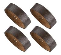M METERXITY 4-Pack Leather Loop Keeper Accessories, 1.5 Inch/ 3.8 cm Belt Loop Keepers Use for Holding Extra Length Straps in Place Pants, Elastic Texture Belts Buckle [Brown]