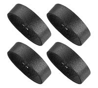 M METERXITY 4-Pack Leather Loop Keeper Accessories, 1.5 Inch/ 3.8 cm Belt Loop Keepers Use for Holding Extra Length Straps in Place Pants, Elastic Texture Belts Buckle [Black]