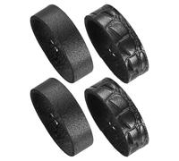 M METERXITY 4-Pack Leather Loop Keeper Accessories, 1.5 Inch/ 3.8 cm Belt Loop Keepers Use for Holding Extra Length Straps in Place Pants, Elastic Belts Buckle [Black]