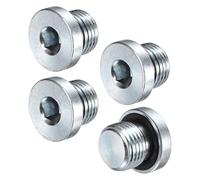 M METERXITY 4-Pack M16x1.5mm Inner Hex Head Pipe Fitting Plug, Carbon Steel Sensor Socket Plug with Seal O-Ring for Terminate Pipe Ends/High Pressure Washer, Sealing Screw