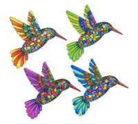 M METERXITY 4-Pack Metal Hummingbird Wall Art Decor, Iron Colorful Birds Fence Decorations Outdoor Sculpture Hanging Decor Ornaments for Garden/Fence/Patio/Balcony [Bird 4]
