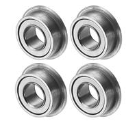 M METERXITY 4-Pack MF63ZZ Flanged Ball Bearing, 3 x 6 x 2.5mm Double Metal Shielded Chrome Steel (GCr15) Flange Rip Bearings for Wheelbarrow/Printer/Fax Machines/Power Tools