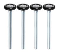 M METERXITY 4-Pack Nylon Garage Door Rollers, 1.8"/ 46mm Quiet Garage Door Wheels 190 Mm/ 7.48" Stem, High Load 6200zz 8 Balls Sealed Precision Bearing for Garage Doors/Flap Doors [Black]