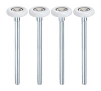 M METERXITY 4-Pack Nylon Garage Door Rollers, 1.8"/ 46mm Quiet Garage Door Wheels 190 Mm/ 7.48" Stem, High Load 6200zz 8 Balls Sealed Precision Bearing for Garage Doors/Flap Doors [White]