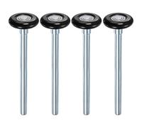 M METERXITY 4-Pack Nylon Garage Door Rollers, 1.8"/ 46mm Quiet Garage Door Wheels 7"/ 178mm Stem, High Load 6200zz 8 Balls Sealed Precision Bearing for Garage Doors/Flap Doors [Black]