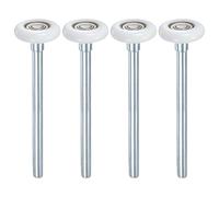 M METERXITY 4-Pack Nylon Garage Door Rollers, 1.8"/ 46mm Quiet Garage Door Wheels 7"/ 178mm Stem, High Load 6200zz 8 Balls Sealed Precision Bearing for Garage Doors/Flap Doors [White]