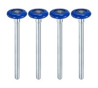 M METERXITY 4-Pack Nylon Garage Door Rollers, 1.8"/ 46mm Quiet Garage Door Wheels 7"/ 178mm Stem, High Load 6200zz 8 Balls Sealed Precision Bearing for Garage Doors/Flap Doors [Blue]