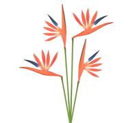 M METERXITY 4-Pack Orange Artificial Bird of Paradise Flowers,22 Inch Faux Bird of Paradise PU Bouquets Real Touch Faux Flowers for Home/Wedding/Christmas/Party