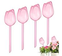 M METERXITY 4-Pack Plant Watering Globes, 9.4 Inch Plastic Self Watering Planter Insert for Indoor/Outdoor Plants, Self Water Devices [Pink]