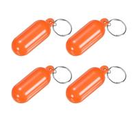 M METERXITY 4-Pack Plastic Floating Key Chain, Pills-Shape Float Key Rings Bright Color Pendant Water Sport Accessory for Boating/Kayak/Fishing/Surfing/Sailing [Orange Red]