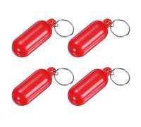 M METERXITY 4-Pack Plastic Floating Key Chain, Pills-Shape Float Key Rings Bright Color Pendant Water Sport Accessory for Boating/Kayak/Fishing/Surfing/Sailing [Red]