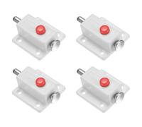 M METERXITY 4-Pack Plastic Push Button Spring Loaded Latch, 1.5x1.4 In/37x36mm Automatic Door Latch Lock Button Bolt Latches for Cabinet Door/Window/Drawer Closet Furniture [White]