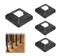 M METERXITY 4-Pack Post Base Cover, Fits 2"x 2" PVC Post Skirt Split Type for Indoor/Outdoor Iron Railing/Wood Posts/Fence/Stairs/Patios/Handrail/Porch Column Wrap Post Trim [Black]