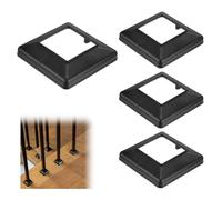 M METERXITY 4-Pack Post Base Cover, Fits 3.14"x 3.14" PVC Post Skirt Split Type for Indoor/Outdoor Iron Railing/Wood Posts/Fence/Stairs/Patios/Handrail/Porch Column Wrap Post Trim [Black]