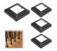 M METERXITY 4-Pack Post Base Cover, Fits 4"x 4" PVC Post Skirt Split Type for Indoor/Outdoor Iron Railing/Wood Posts/Fence/Stairs/Patios/Handrail/Porch Column Wrap Post Trim [Black]