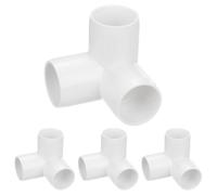 M METERXITY 4-Pack PVC Fittings, 1 Inch PVC Pipe Connectors 3-Way for Building Furniture/Greenhouse/Shed Pipe Fittings/Tent Connection, Furniture Build Grade PVC Elbow [White]