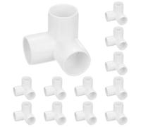 M METERXITY 4-Pack PVC Fittings, 3/4 Inch PVC Pipe Connectors 3-Way for Building Furniture/Greenhouse/Shed Pipe Fittings/Tent Connection, Furniture Build Grade PVC Elbow [White]