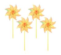 M METERXITY 4-Pack Rainbow Pinwheels, 20 Inch Plastic Wind Spinners Outdoor Flower Windmill for Party Decorations/Yard/Garden, Toy Wind Spinners [Orange]