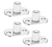 M METERXITY 4-Pack Roller Guide Sliding, 4mm/0.16" Dia Sliding Floor Guide, Door Cabinet Hardware, Drawer Slides Stopper for Closet Doors Rollers Hardware Accessories [White]