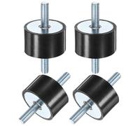 M METERXITY 4-Pack Rubber Mounts D40mmxH25mm Male Vibration Isolators Cylindrical Shock Absorber W M8 x 23mm Double Studs for Air Compressor/Car/Pump/Boat/Garage Motor/Bobbins Rubber Isolators