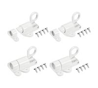 M METERXITY 4-Pack Self-Closing Latch Aluminum Alloy Automatic Window Sliding Latches with Screws Pull Ring Spring Load Door Lock for Door/Window/Toilet/Fence/Drawer [White]
