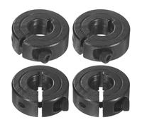 M METERXITY 4-Pack Single Split Shaft Collar 10mm Bore 45 Steel Clamp-On Shaft Collars 24mm OD, 9mm Thickness with M4 Set Screw for Stoppers/Machinery [Black]