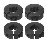 M METERXITY 4-Pack Single Split Shaft Collar 12mm Bore 45 Steel Clamp-On Shaft Collars 30mm OD, 10mm Thickness with M4 Set Screw for Stoppers/Machinery [Black]