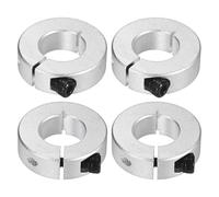 M METERXITY 4-Pack Single Split Shaft Collar 20mm Bore Aluminum Clamp-On Shaft Collars 40mm OD, 12mm Thickness with M4 Set Screw Anodization for Stoppers/Machinery [Silver]