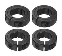 M METERXITY 4-Pack Single Split Shaft Collar 25mm Bore 45 Steel Clamp-On Shaft Collars 45mm OD, 15mm Thickness with M4 Set Screw for Stoppers/Machinery [Black]