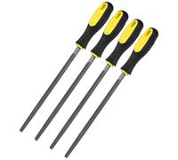 M METERXITY 4-Pack Square Metal File 8 Inch, High Carbon Steel File Diamond File Hand File W PVC Grip Handle for Wood/Metal/Ceramic/Glass/Stone/Jewelry/Tile/Model/DIY/Sharpening File