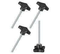 M METERXITY 4-Pack Star Clamping Knobs, M8x100mm Male Thread Hand Tightening Screw for Machinery/Electronic/Furniture/Umbrella Base, Machine Handle Replacement [130mm, Black]