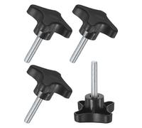 M METERXITY 4-Pack Star Clamping Knobs, M8x40mm Male Thread Hand Tightening Screw for Machinery/Electronic/Furniture/Umbrella Base, Machine Handle Replacement [70mm, Black]