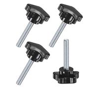 M METERXITY 4-Pack Star Clamping Knobs, M8x45mm Male Thread Hand Tightening Screw for Machinery/Electronic/Furniture/Umbrella Base, Machine Handle Replacement [39mm, Black]