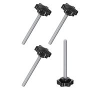M METERXITY 4-Pack Star Clamping Knobs, M8x90mm Male Thread Hand Tightening Screw for Machinery/Electronic/Furniture/Umbrella Base, Machine Handle Replacement [38mm, Black]