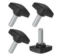M METERXITY 4-Pack Thumb Screws, M8x20mm Tee Wing Knobs, Plastic T Handles Clamping Knob for Woodworking/Machinery/Equipment, Tightening Thread Thumbscrew [Black]
