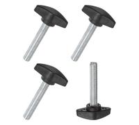M METERXITY 4-Pack Thumb Screws, M8x40mm Tee Wing Knobs, Plastic T Handles Clamping Knob for Woodworking/Machinery/Equipment, Tightening Thread Thumbscrew [Black]
