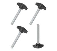M METERXITY 4-Pack Thumb Screws, M8x55mm Tee Wing Knobs, Plastic T Handles Clamping Knob for Woodworking/Machinery/Equipment, Tightening Thread Thumbscrew [Black]