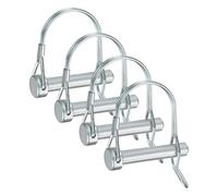 M METERXITY 4-Pack Trailer Coupler Pin, 0.36" Diameter 1.97" Long Carbon Steel Galvanized Round Arch Lock Wire Hitch Pins for Farm Trailers/Lawn Mowers/Garden, Coupler PTO Shaft