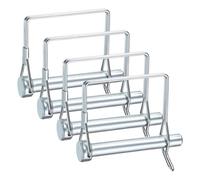 M METERXITY 4-Pack Trailer Coupler Pin, 3/8" Diameter 2.75" Long Carbon Steel Galvanized Square Lock Wire Hitch Pins with Ear for Farm Trailers/Lawn Mowers/Garden, Coupler PTO Shaft